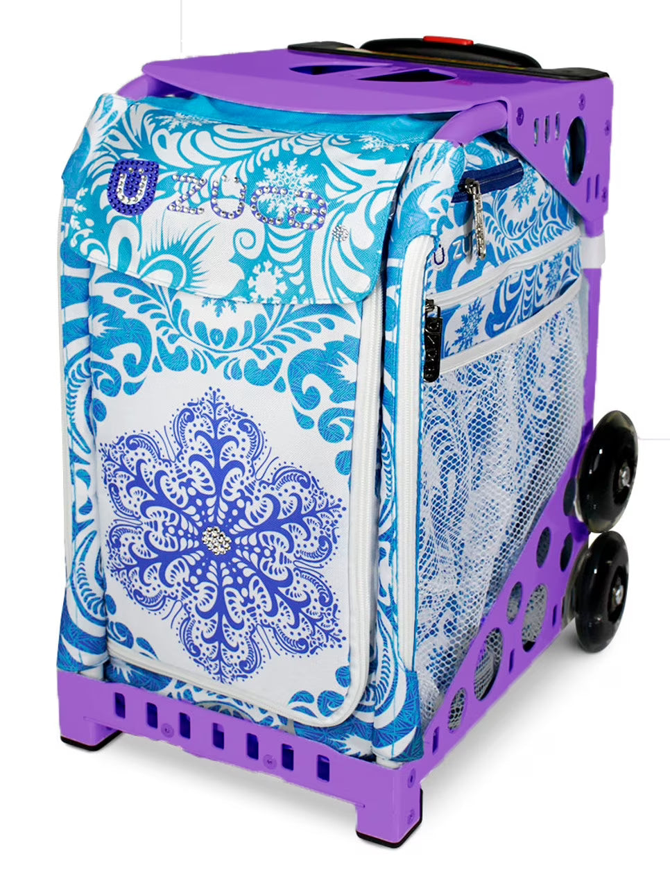 Zuca 18" Sport Bag - Ice Garden (Limited Edition) with Flashing Wheels (Black Frame)