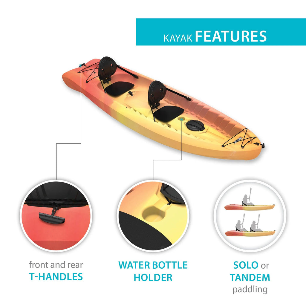 Lifetime Envoy 10.5 Ft. Sit-on-Top Tandem Kayak, Sunset Fusion (91260)