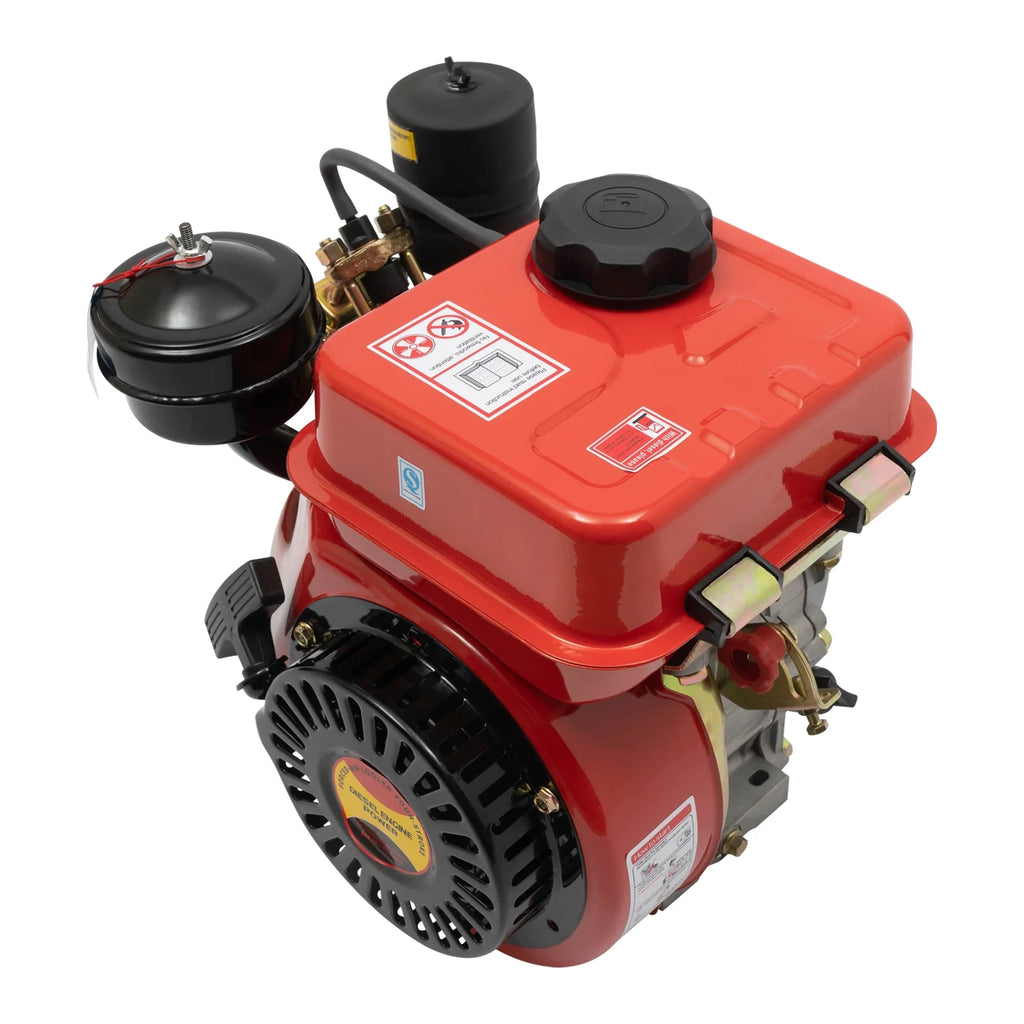 Peakora 4-Stroke 3-Horsepower Single-Cylinder Diesel Engine Recoil Start System Diesel Motor for Go Cart Mini Bike Chipper Log Splitter Lawn Mower Cement Mixer (Red)