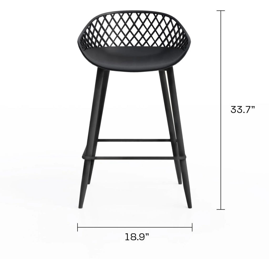 Kurv Indoor and Outdoor Counter Stool - Aloe Green - Set of 2