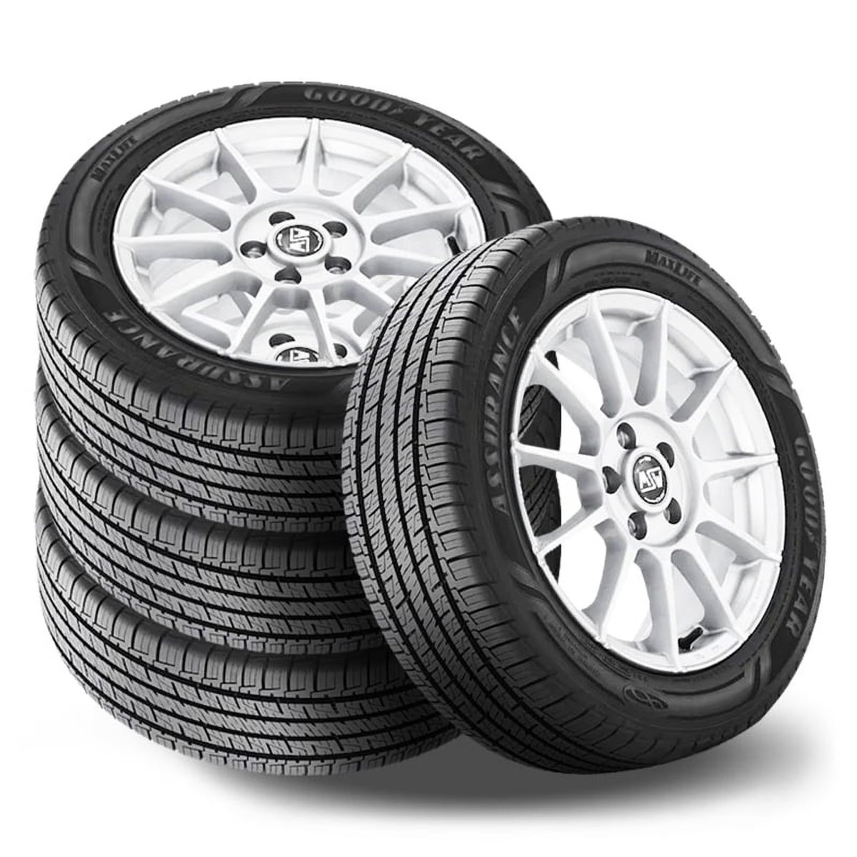 4 Goodyear Assurance Maxlife 225/55R17 97V Tires All Season 85K Mileage SET 110502545 / 225/55/17 / 2255517