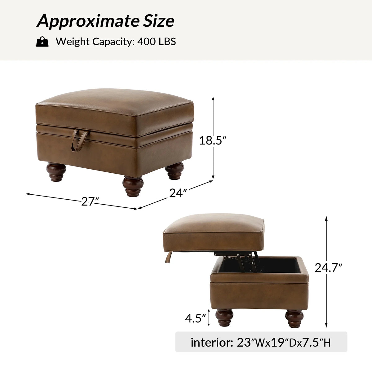36'' Wide Blue Round Large Ottoman Tufted Coffee Table with Storage Wood Legs Home Living Room