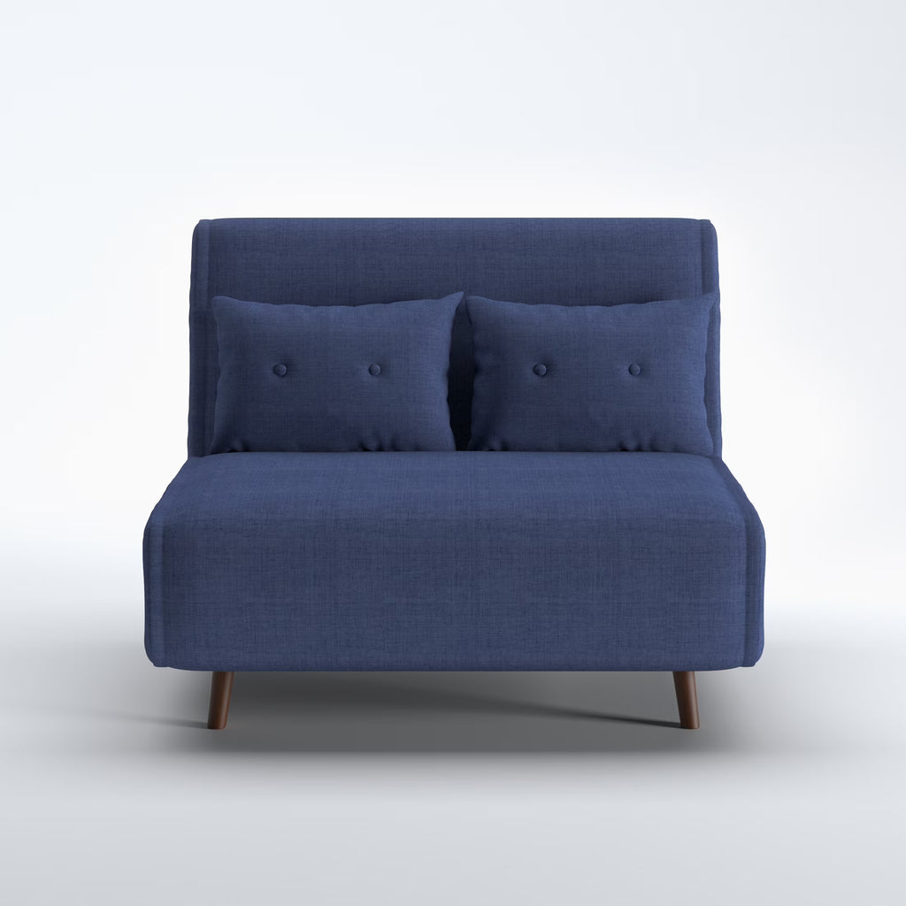 A&D Home Haru 40" Convertible Futon Chair, Linen Beige