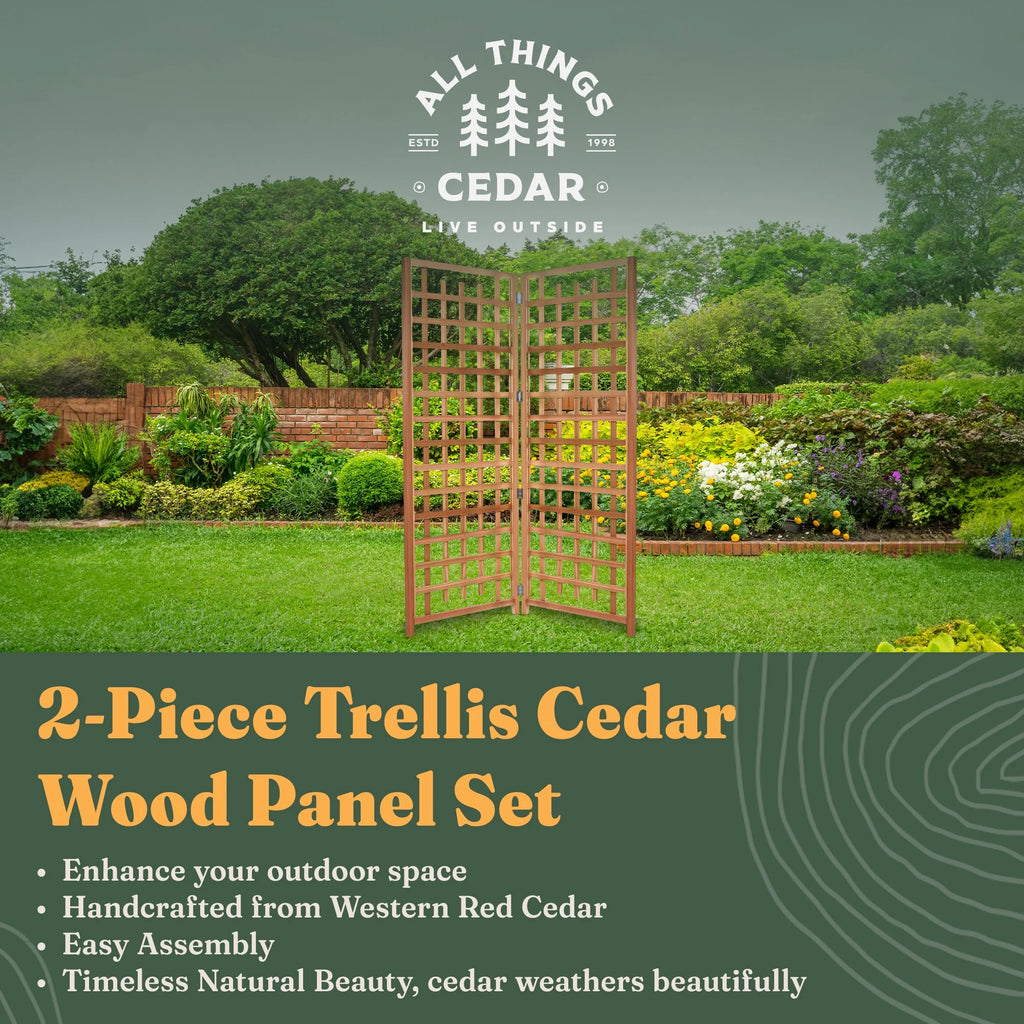 All Things Cedar TS33 Trellis Panel - Cedar Garden Trellis for Climbing Plants