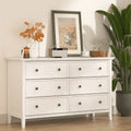 IKENO 6 Drawers White Dresser, Modern Solid Wood Chest of Drawers, White Dresser for Bedroom Room