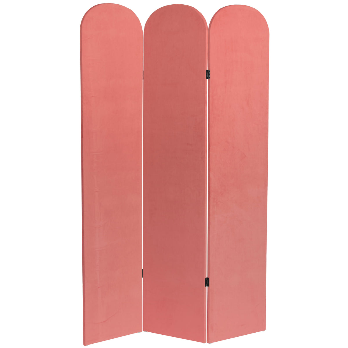 6 ft. Classic Arch Velvet Room Divider Lilac 3 Panel