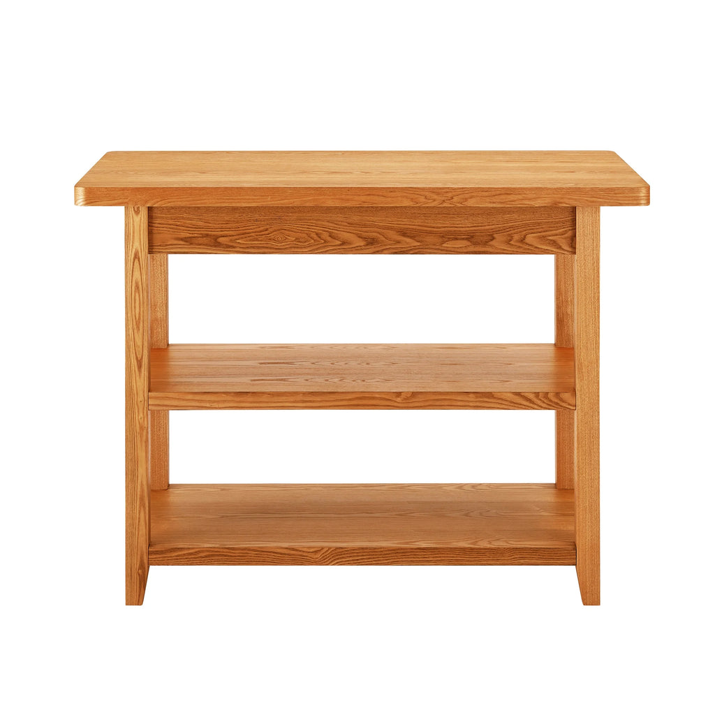 Better Homes & Gardens Reading Wood Kitchen Island with 2 Shelves and Drawers, Walnut Color