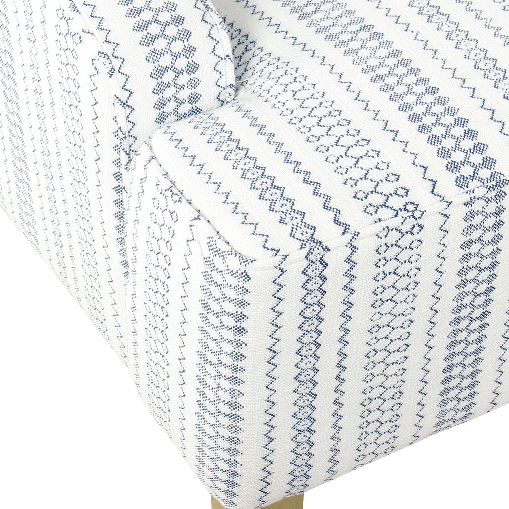 HomePop Classic Swoop Accent Chair - Blue and White Damask