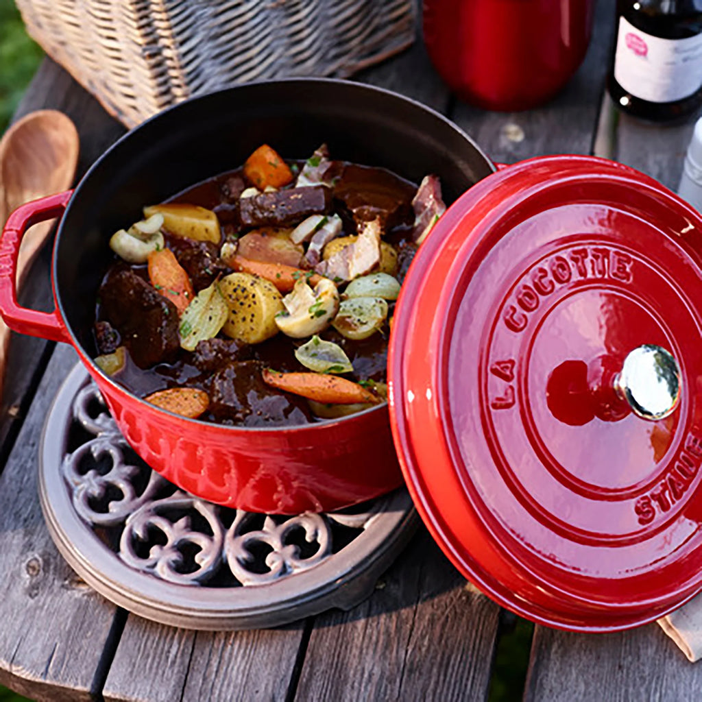 Staub Cast Iron 5.5-qt Round Cocotte - Cherry