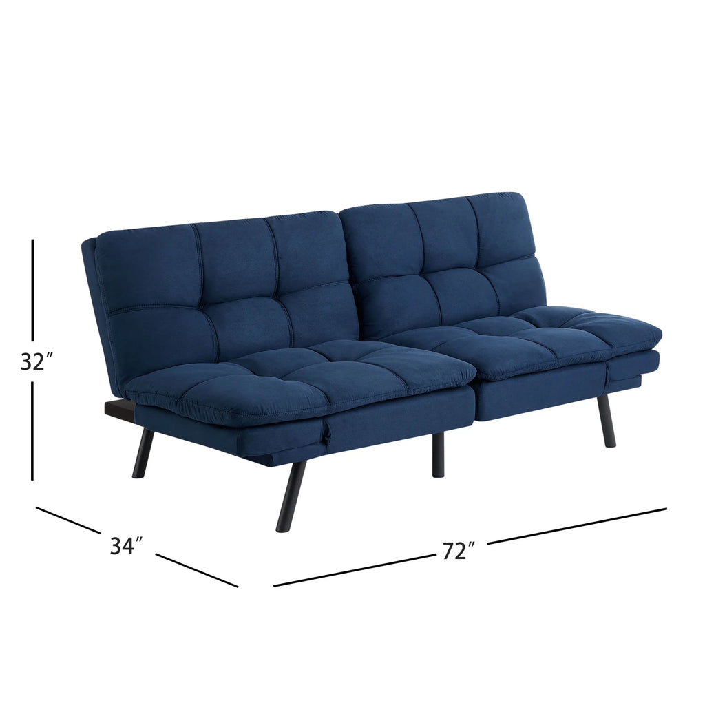 Mainstays Memory Foam Futon with 72",Black