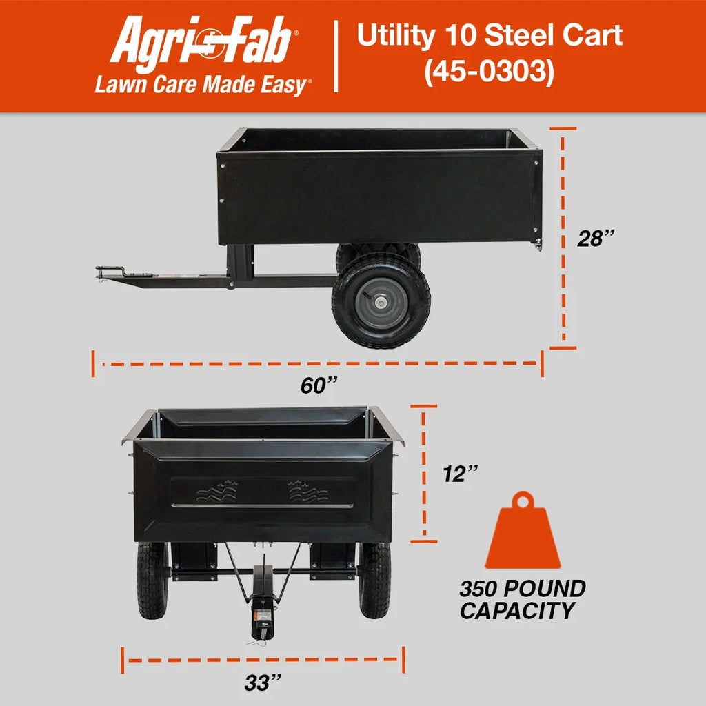 Agri-Fab Inc. 350 lb Steel Tow Behind Lawn and Garden Cart Model # 45-0303