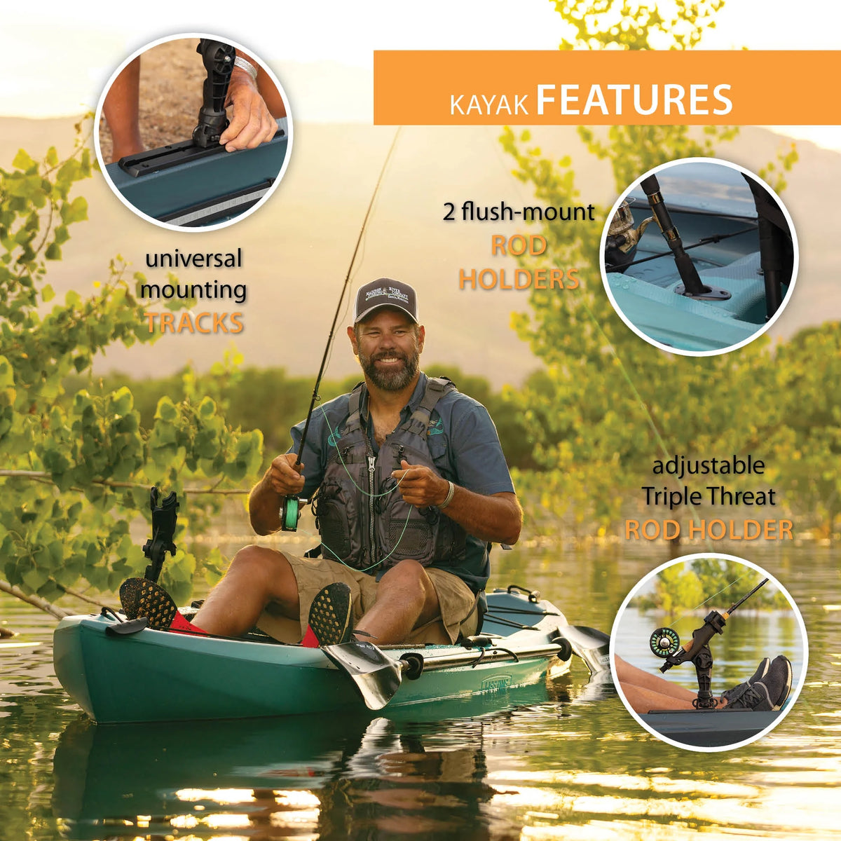 Lifetime Tamarack Pro 123 inch Sit-on-Top Kayak, Eclipse Fusion (91058)