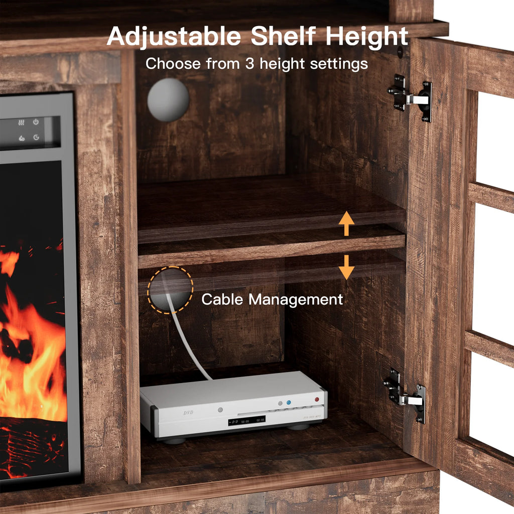 Electric Fireplace TV Stand for 75�� TVs Fireplace Entertainment Center TV Console Table with 23�� Fireplace, Holds up to 200 lbs