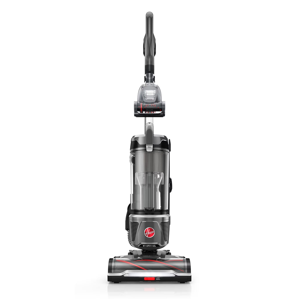 Hoover Upright Vacuum, WindTunnel Tangle Guard, Bagless, with Swivel Steering, Hard Floor and Carpet, Crevice Tool, Dusting Brush, Turbo Tool, LED headlights, UH77110, Black