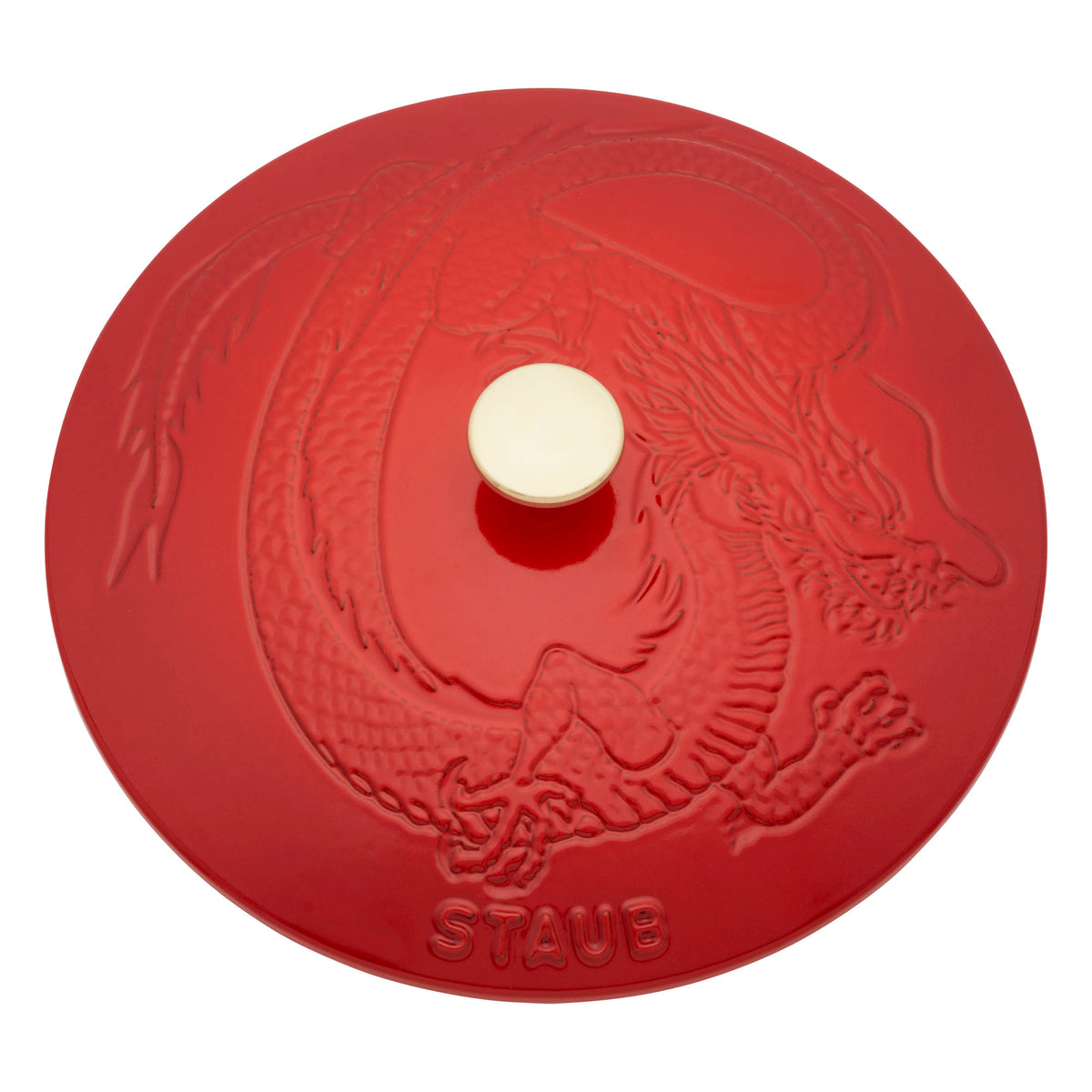 Staub Cast Iron 2.5-qt Saute Pan with Dragon Lid - Cherry