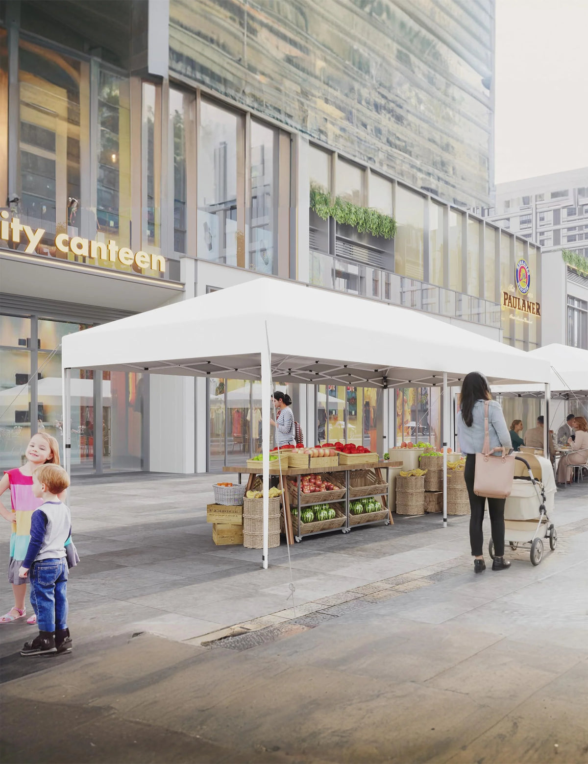 10x10FT/10x20FT Canopy Tent Pop Up Canopy, Commercial Instant Setup Canopy with 210D Fabric, Heavy Duty Commercial Instant Craft Fair Tent for Farmer Market, Vendor, Party, Event