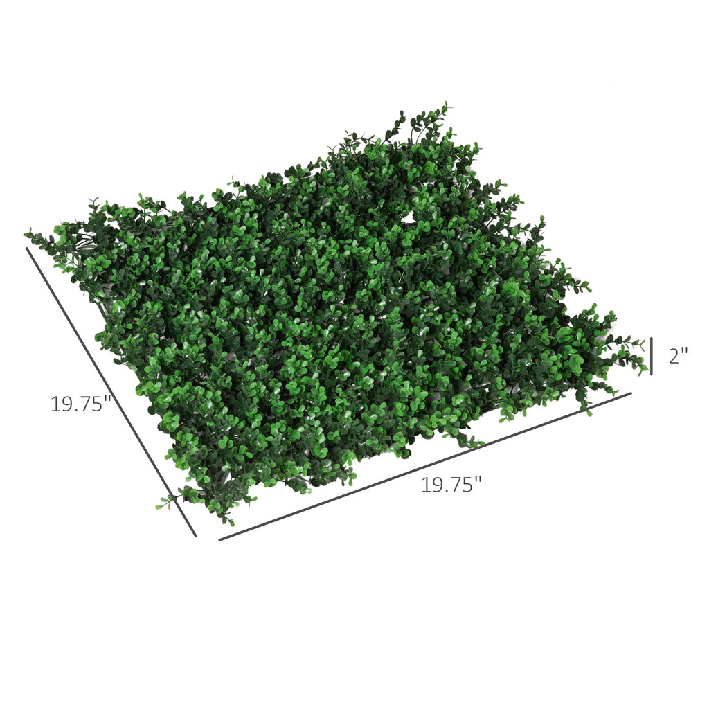DUOSONG Outsunny Grass Wall Panels, 20" X 20" Artificial Grass Wall Decor,Greenery Backdrop Panels Wall For Outdoor, Indoor, Garden, Fence, Backyard, Fresh Green Green POLYETHYLENE Garden & Outdoor