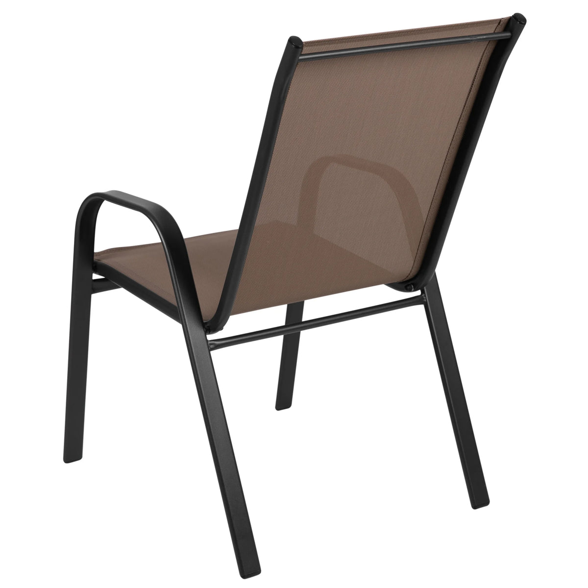 Flash Furniture Flash Furniture Brazos Series Outdoor Stackable Patio Chairs for Adults, Set of 4, Black