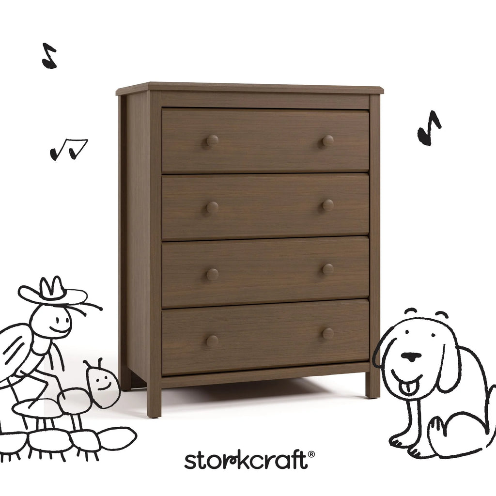 Storkcraft Alpine 4 Drawer Nursery Dresser, White
