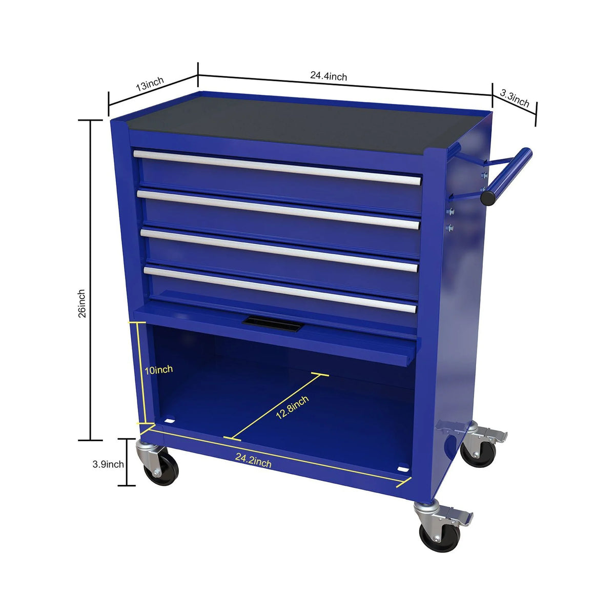 Roromall Rolling Tool Chest Removable Metal Tool Cart Storage Cabinet Tool Set with 4 Wheels Drawers and Tools