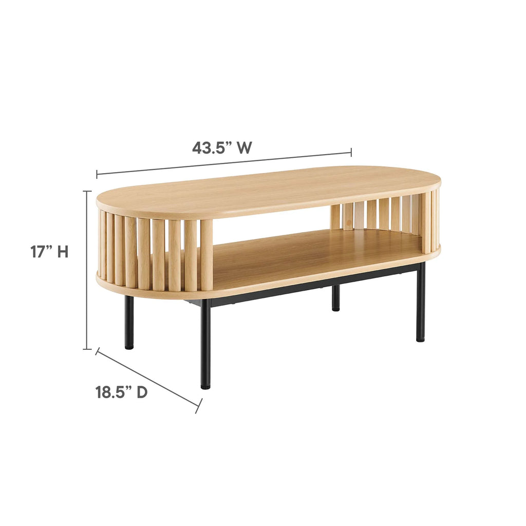 Modway Fortitude Wood Coffee Table in Walnut Black
