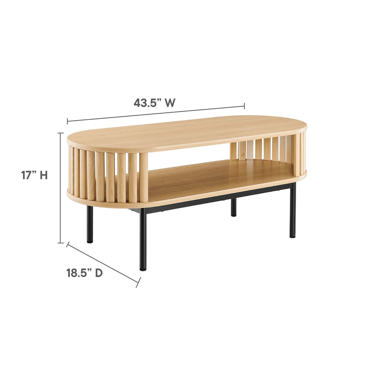 Modway Fortitude Wood Coffee Table in Walnut Black