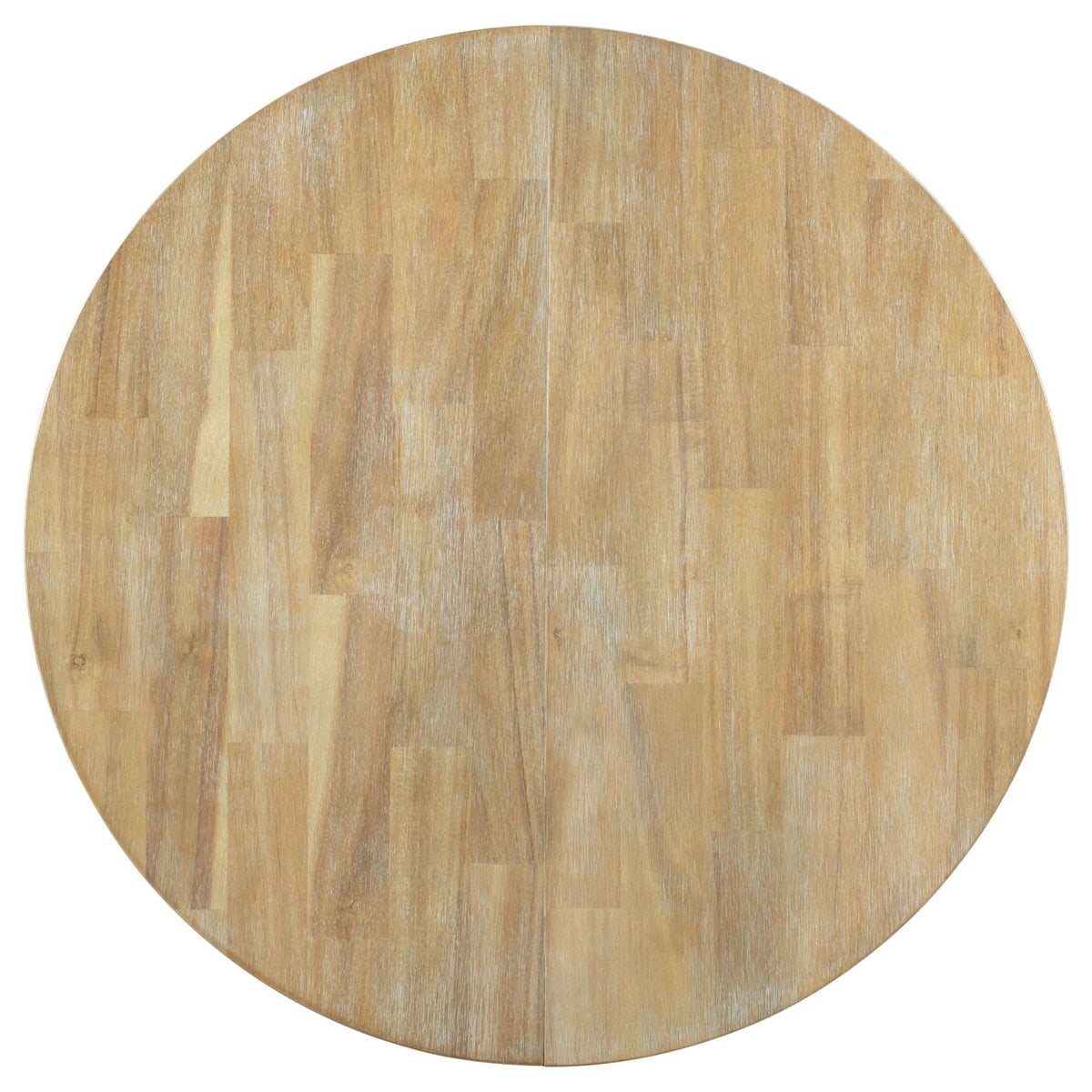 Harper & Bright Designs Round Extendable Dining Table Set for 4, 5 Piece Farmhouse Wood Dining Table Set with 4 Upholstered Dining Chairs, Natural Wood Wash