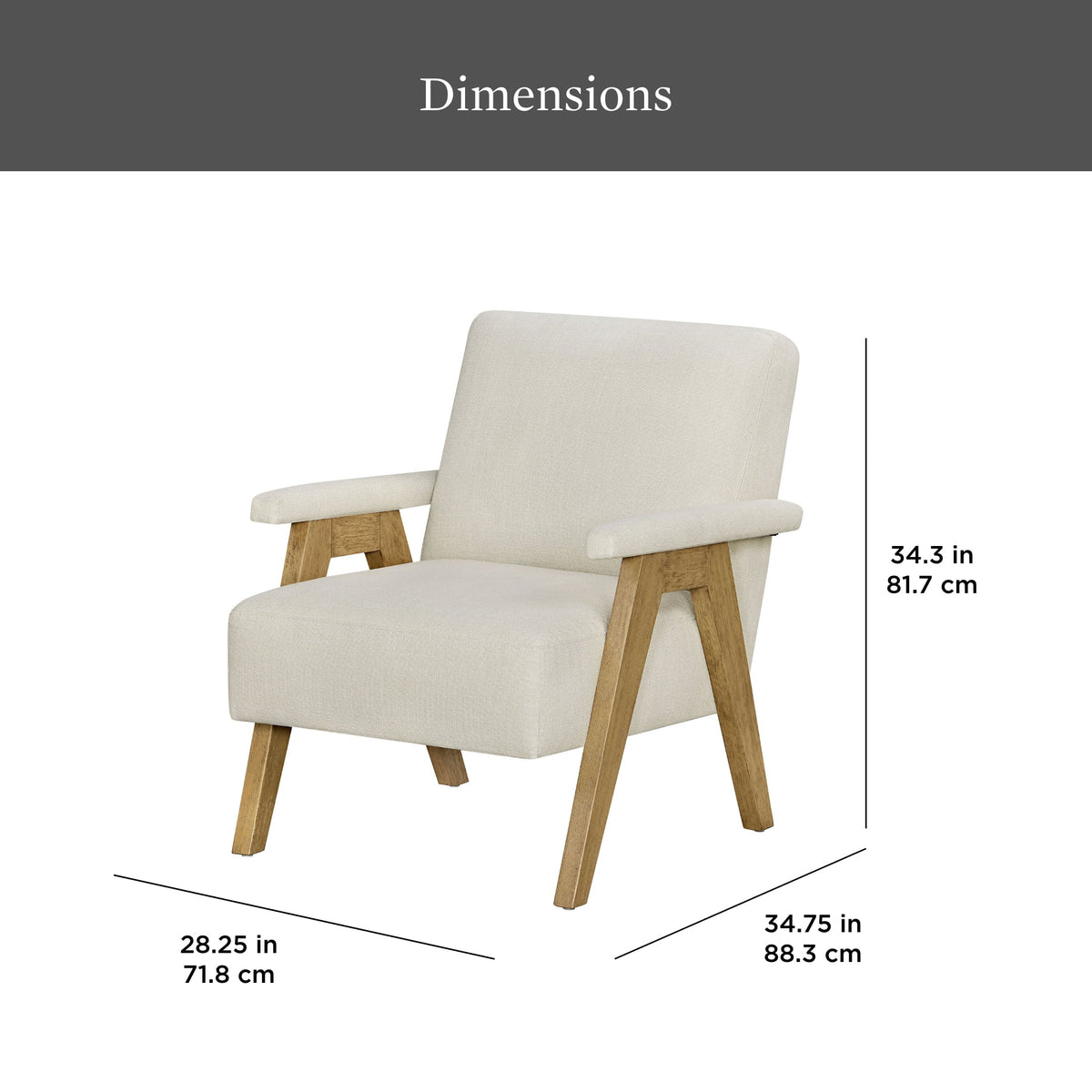 Better Homes & Gardens Ezra Accent Chair, Living Room, Cream