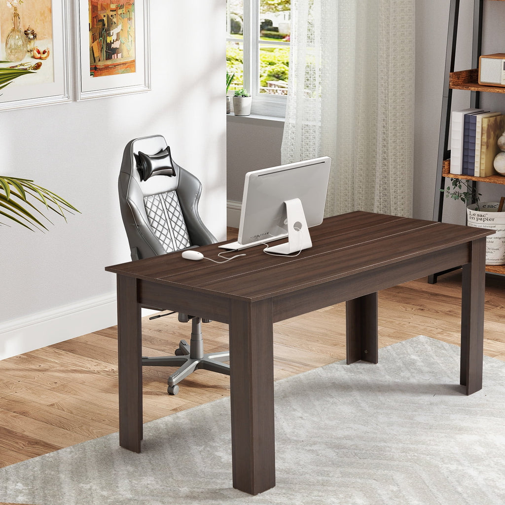 AVAWING 44" Dining Room Bench Set of 2, Wood & Linen Fabric Kitchen Benches, Beige & Natural