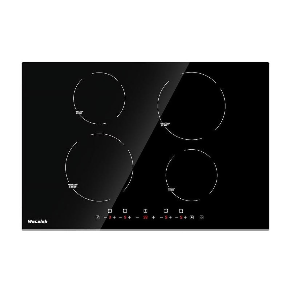 30" Induction Cooktop, 4 Burner Cooktop, 7000W, Boost Function, (No Plug)