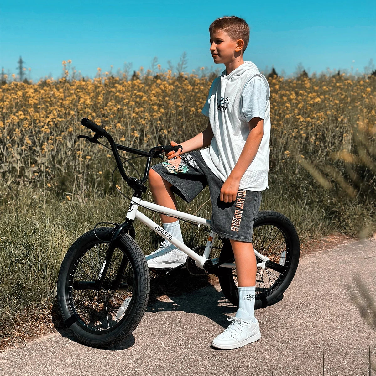 cubsala 20 in Freestyle BMX Kids Bike for Age 6-14 Years Old Boys Girls , Black & Green