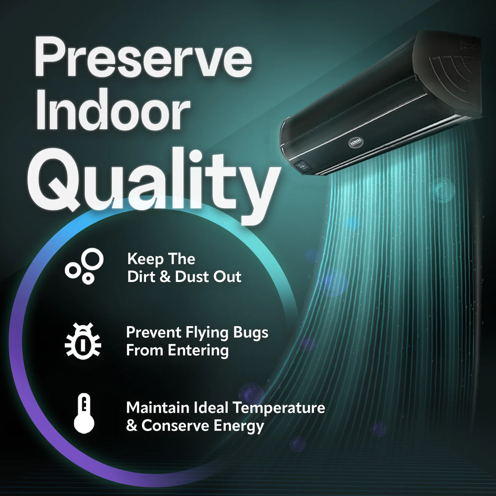 DuraSteel Wall Mounted Air Curtain Fan - Dark 36 Inch Air Door - UL Certified Heavy Duty - Commercial Super Power Indoor Over Door Fan with Door Magnetic Switch by Aerial Titan-2