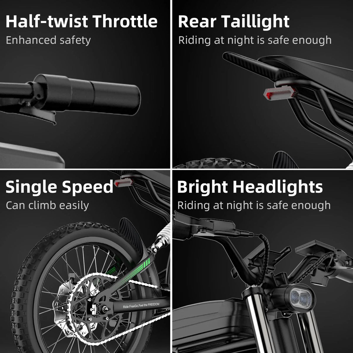 40MPH Electric Bicycle,Dual-Mode Electric Dirt Bike 3000W(Peak)Freego Nova3 Electric Motorcycle Bike for Adults,Mid-Drive Motor, 60V/25Ah Battery,17x3.15 Tire Full Suspension Hydraulic Brake