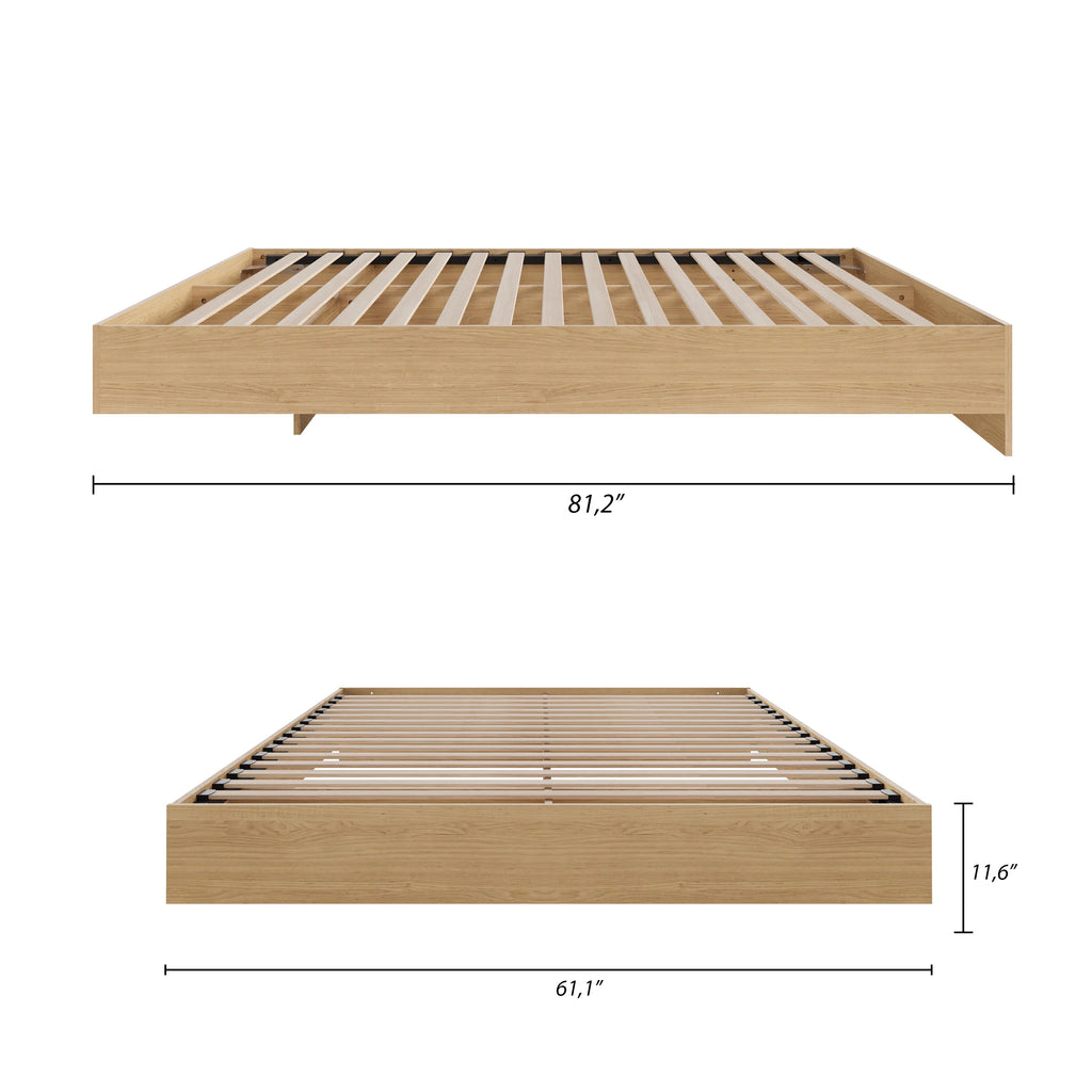 Nexera Full Size Platform Wood Bed Frame, Walnut