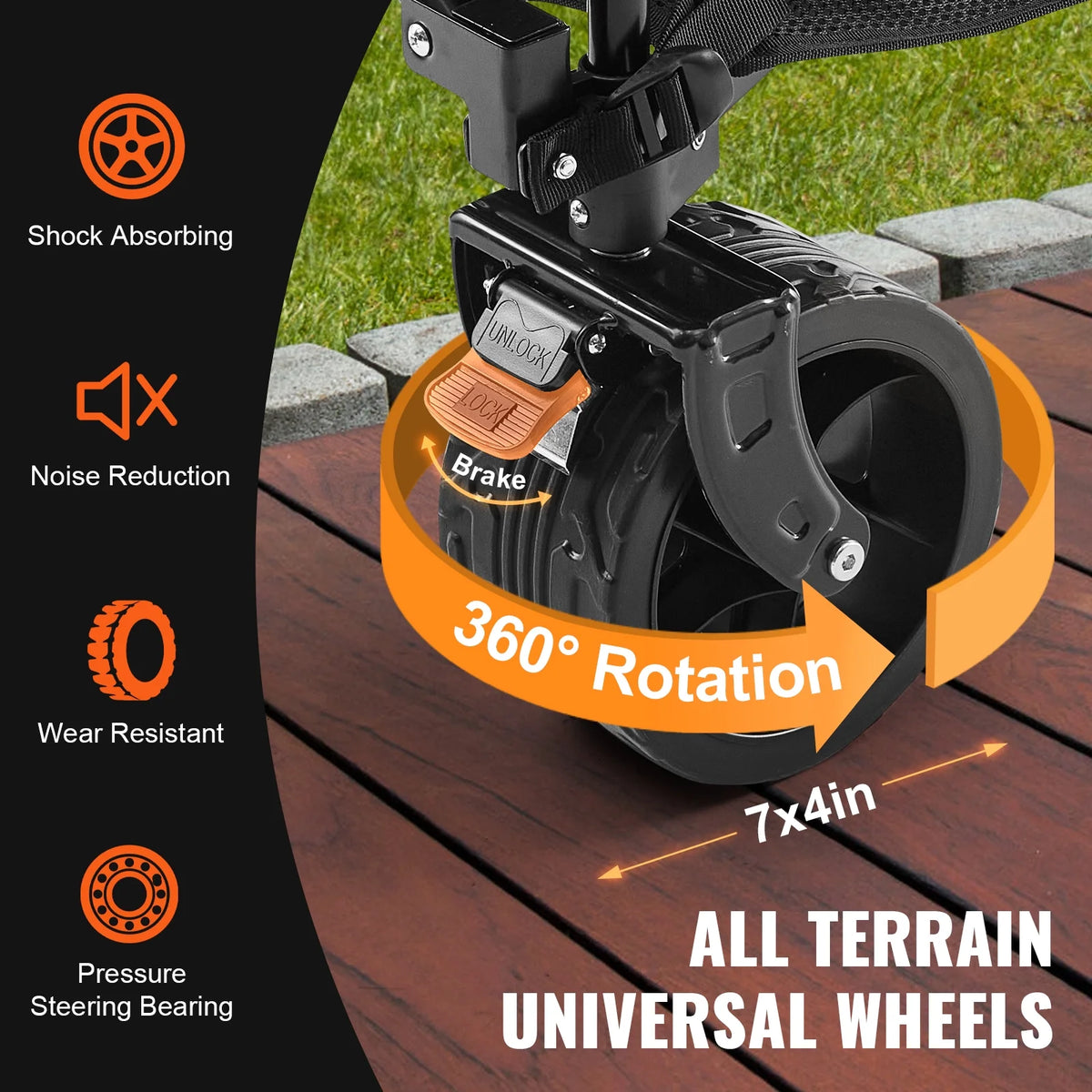 VEVOR Foldable Double Decker Wagon, 400L Collapsible Wagon Cart with All-Terrain Wheels,Heavy Duty Folding Wagon Cart 350-450 lbs Weight Capacity for Camping,Shopping,Garden,52" Extra Long Extender