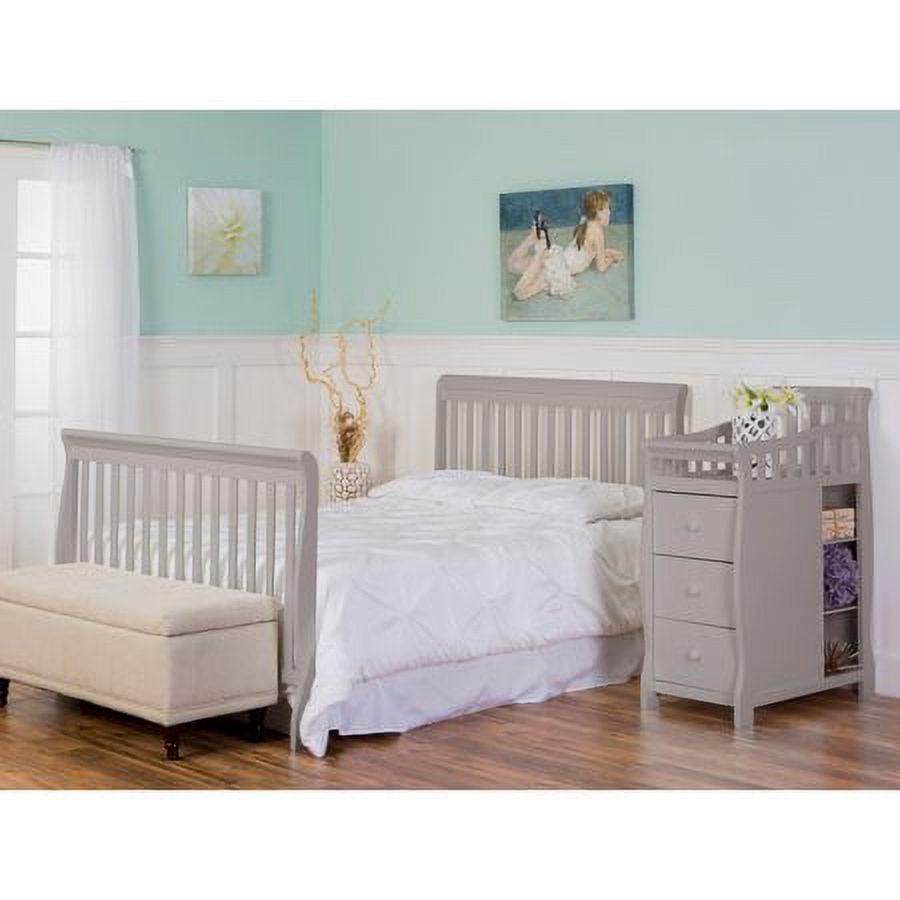 Dream On Me Brody 5-in-1 Convertible Crib Adjustable Mattress Crib &amp; Changer Pearl Gray