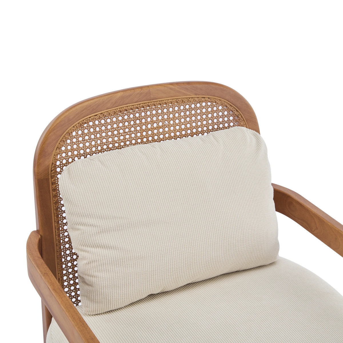 Christopher Knight Home Mid-Century Modern Accent Chairs, Wood Frame with Rattan Backrest, Grayish Green, Set of 2