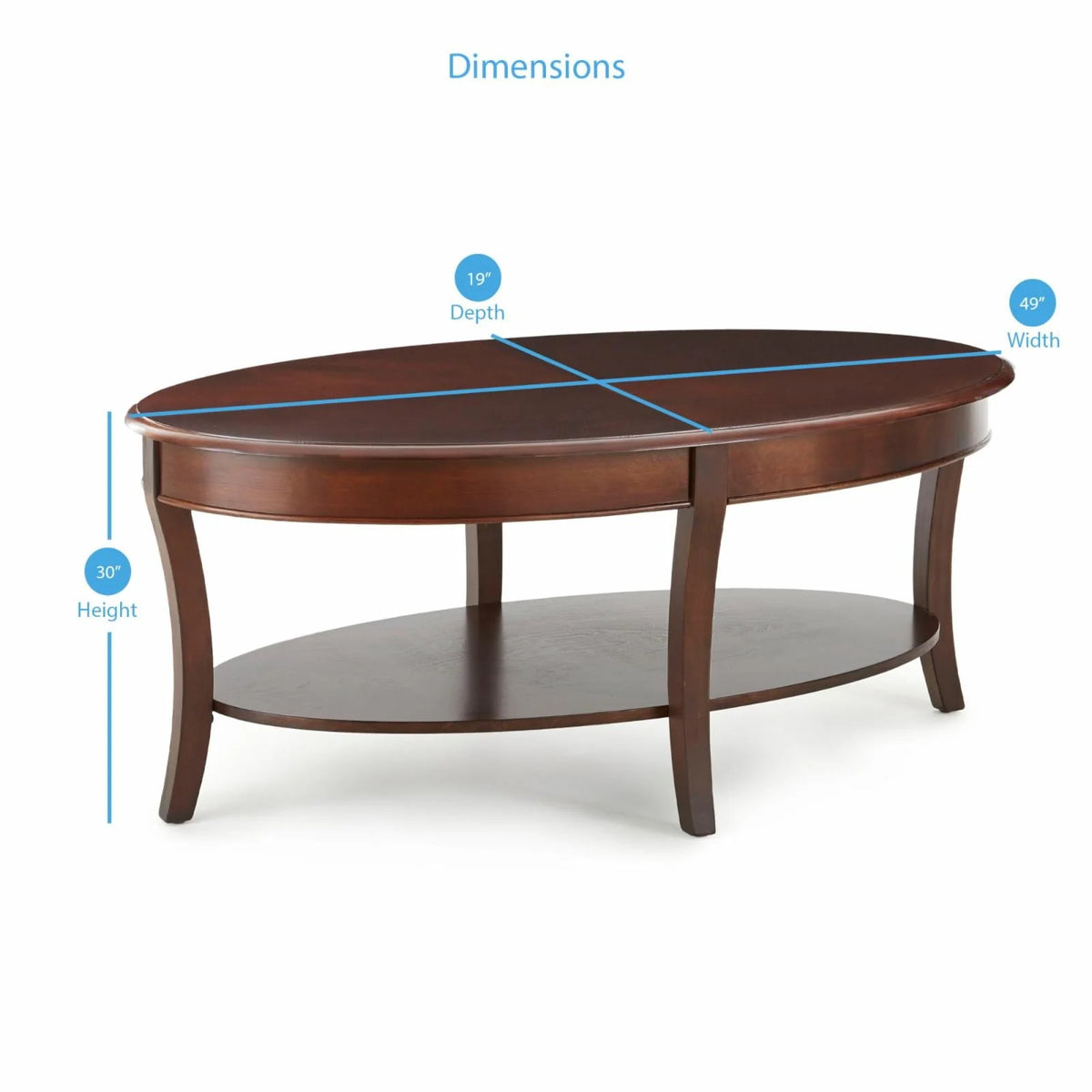 Steve Silver Troy Oval Cherry Wood Coffee Table