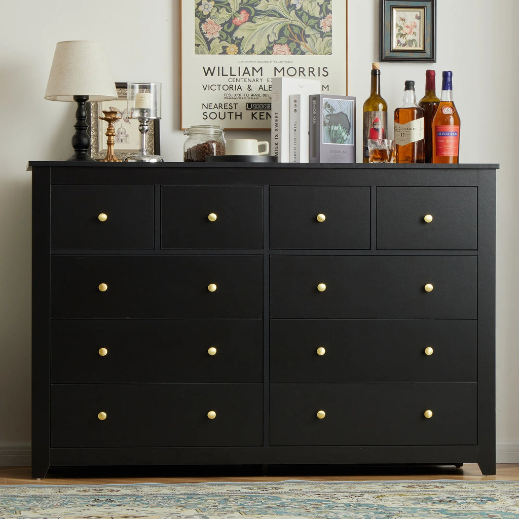 EnHomee White Dresser for Bedroom with 10 Drawers Modern Wood Dressers Chests of Drawers Wide Dresser for Adults