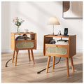 JOINICE Nightstands for Bedroom with Charging Station, Mid Century Modern End Tables Set of 2 for Living Room, Dining Room