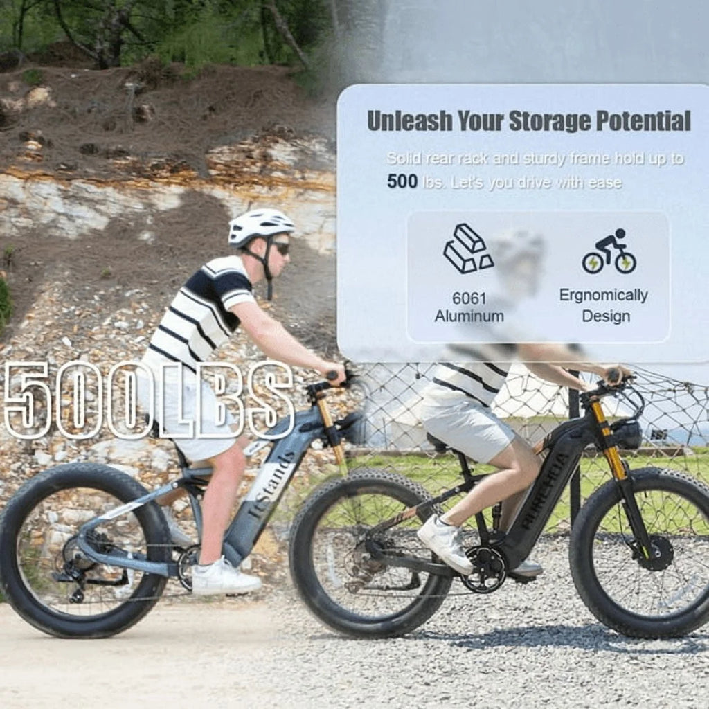 Dual Motors AWD 2000W Electric Bike for Adult 26'', UL2849 48V 30AH Removable Battery E-mountain bike 4.0 Fat Tire up to 35MPH&120Miles Long Range Off-road Ebike Beach Dual Hydraulic&Brakes E-Bicycle