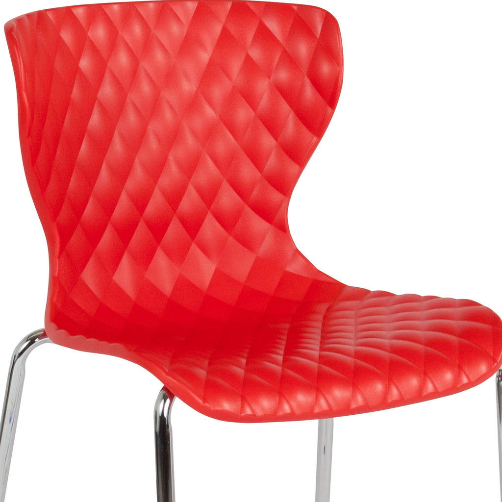 Flash Furniture 4 Pack Lowell Contemporary Design Orange Plastic Stack Chair