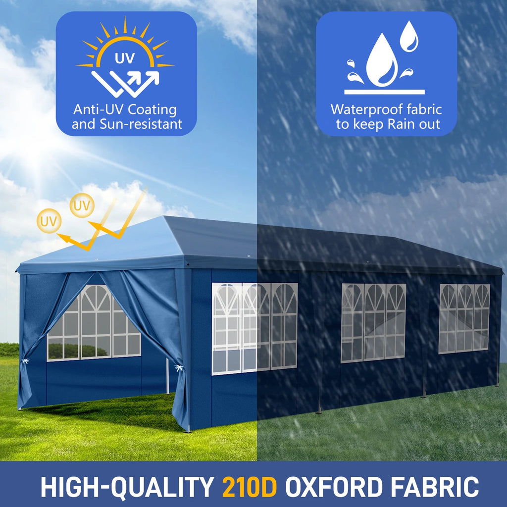 Ktaxon 10'X30'  Pop up Wedding Party Tent Foldable Gazebo W/8 Sidewalls Canopy White