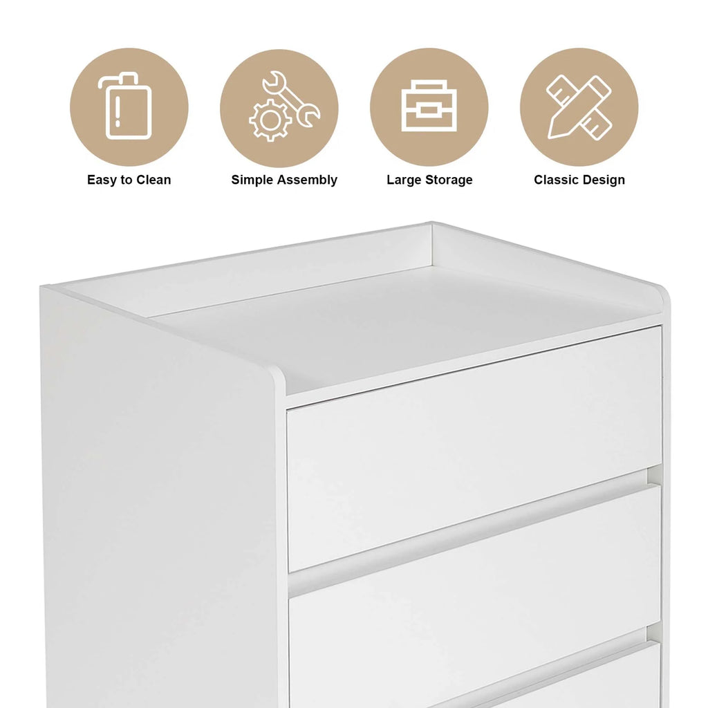 Aukfa Wood 4 Drawer Dresser,Chest of Drawer with Anti-fall Device, Black