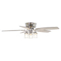 Parrot Uncle 52" Classic 5-Blade Glass Low Profile Ceiling Fan Chandelier with Remote Chrome Chrome Brushed