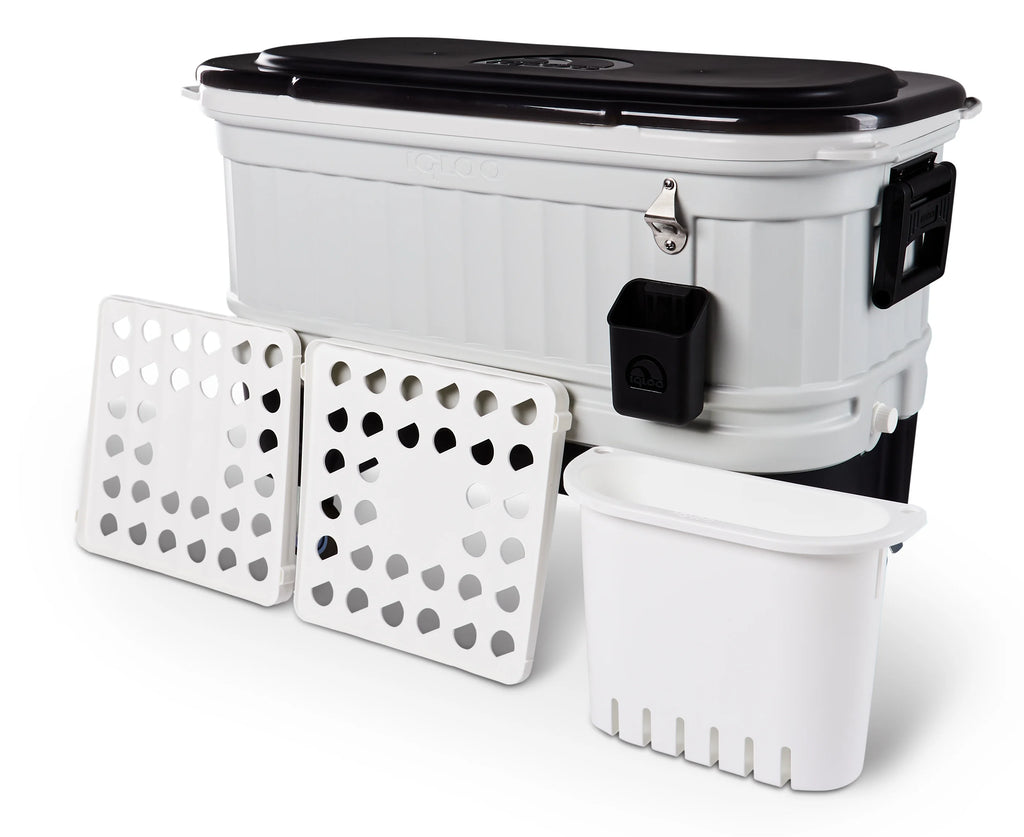 Igloo 125 qt. Party Bar Wheeled Ice Chest, White and Black