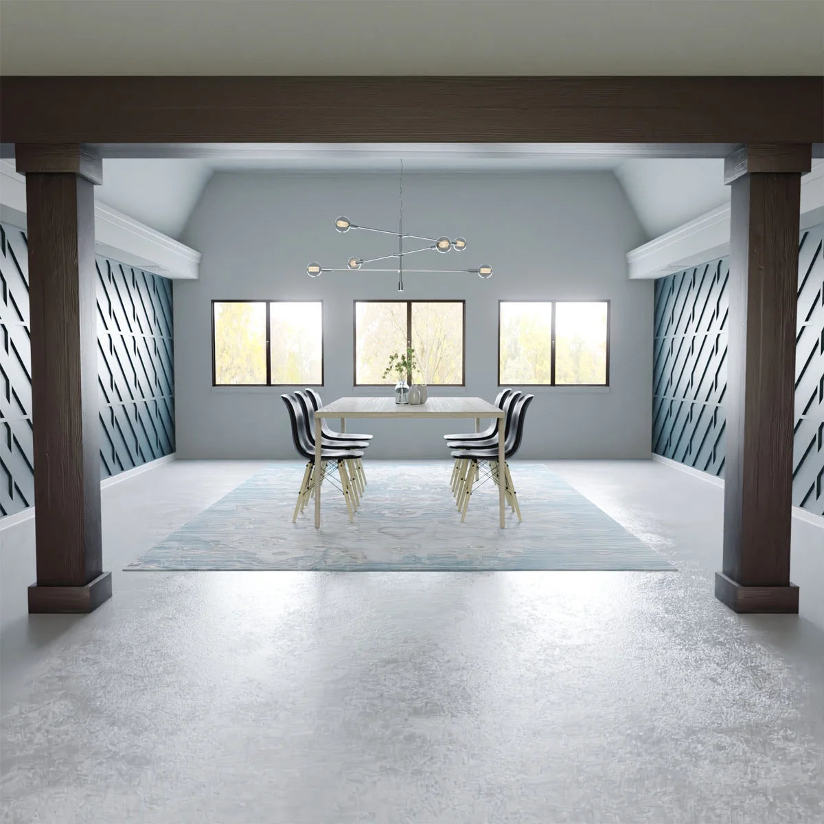 Ekena Millwork 18"W x 5'H Hand Hewn Endurathane Faux Wood Non-Tapered Square Column Wrap with Standard Capital & Base