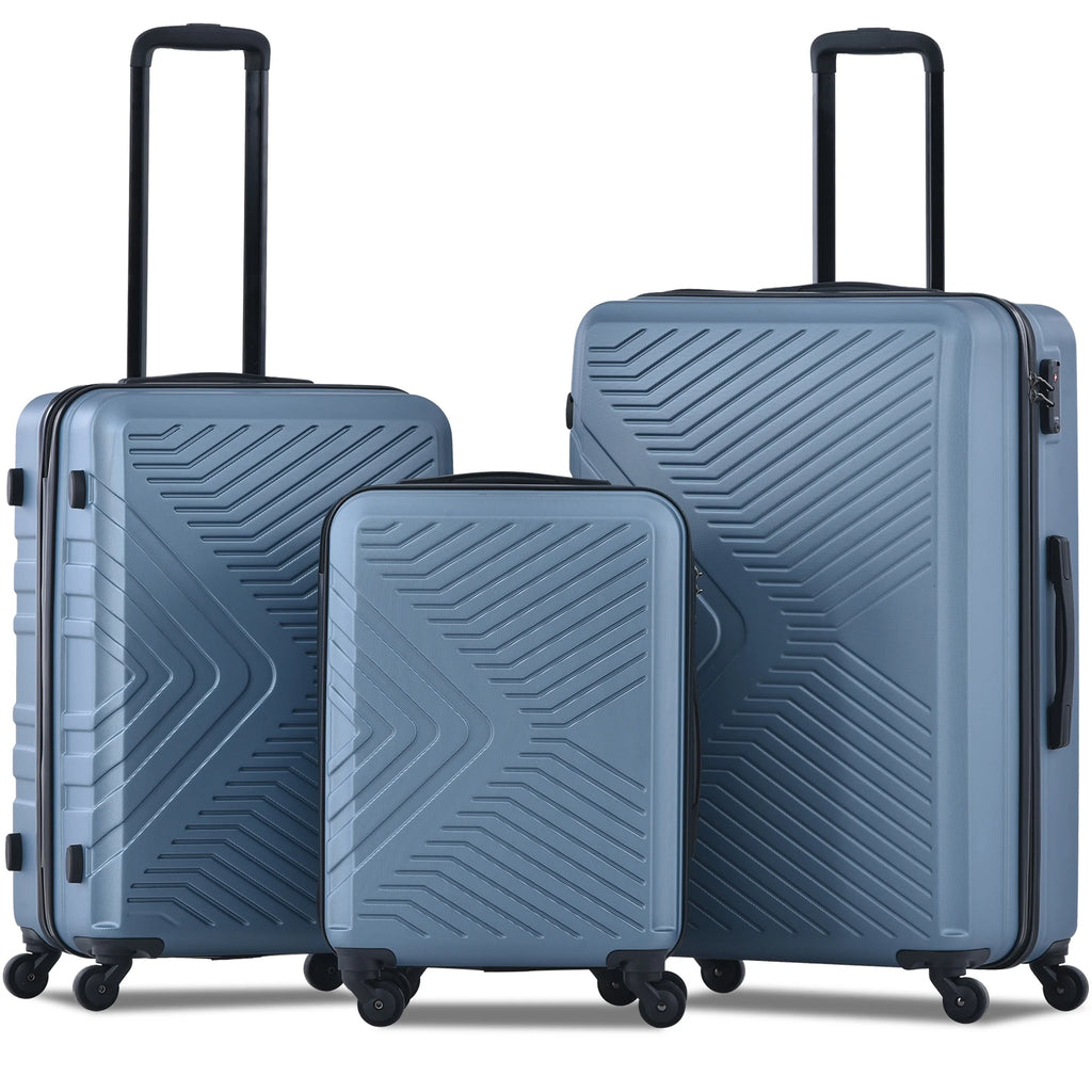 3 Piece Navy Luggage Travel Set, 20" 24" 28" Carry on Luggage with Spinner Wheels, Lightweight Hard Case Luggage Travel Suitcase Christmas Gifts for Business Trip Holiday Travel Cruise
