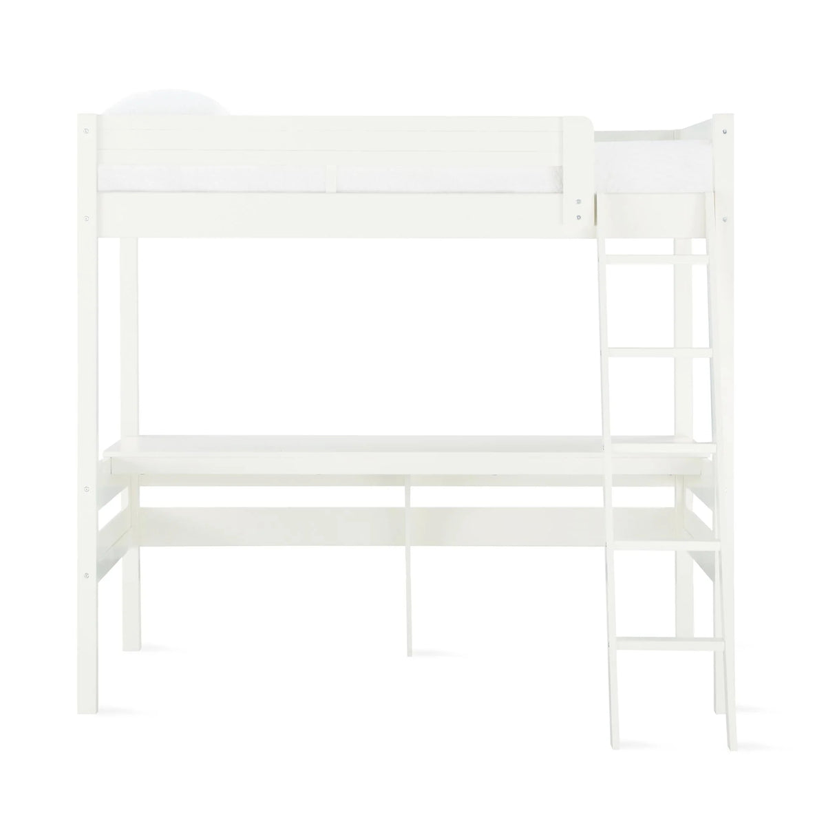 Teen Novogratz Lennon Twin Size Loft Bed with Desk, White