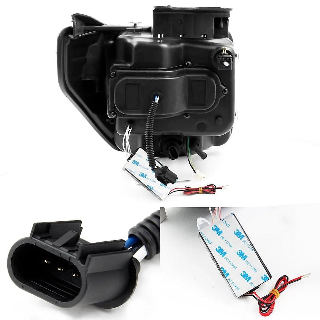 AKKON - For 2007 2008 2009 2010 2011 2012 Dodge Nitro Dual CCFL Halo Black Projector Full LED Turn Signal Headlights